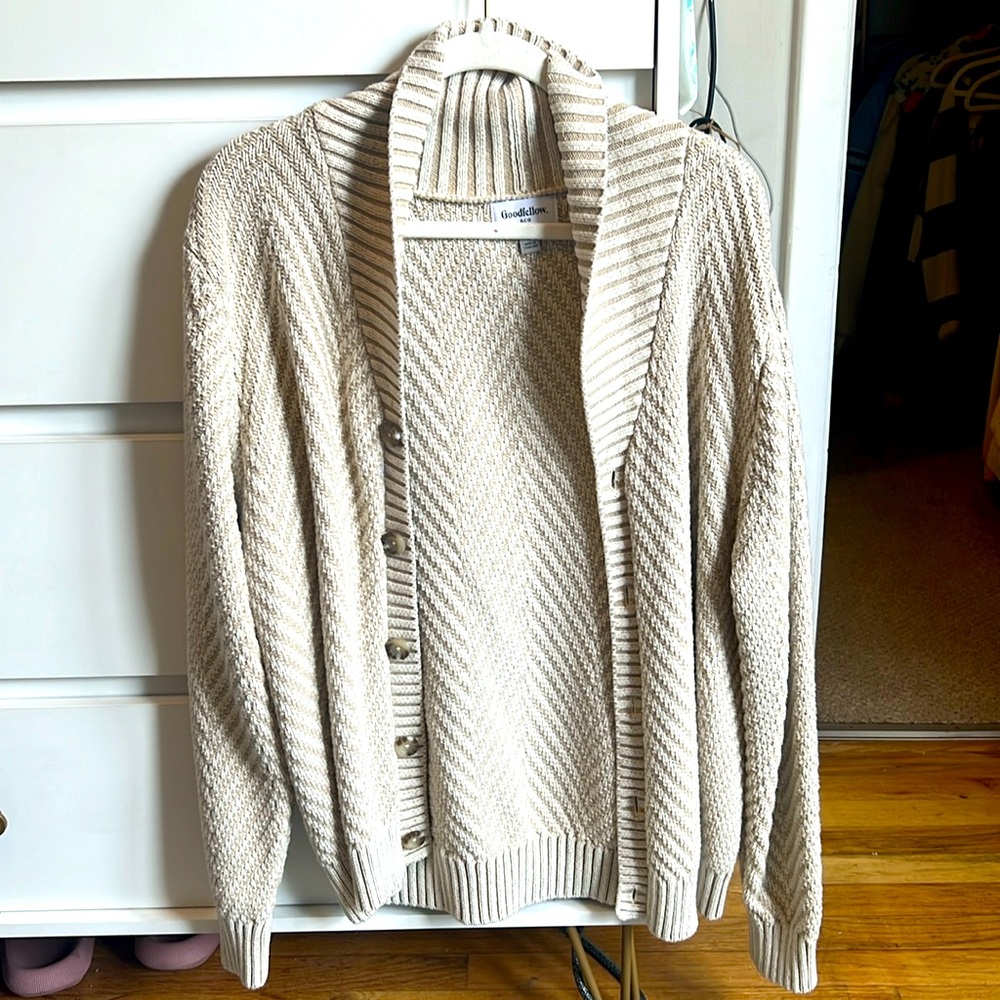 Target Goodfellow beige knit cardigan. Worn once and super soft and cozy!